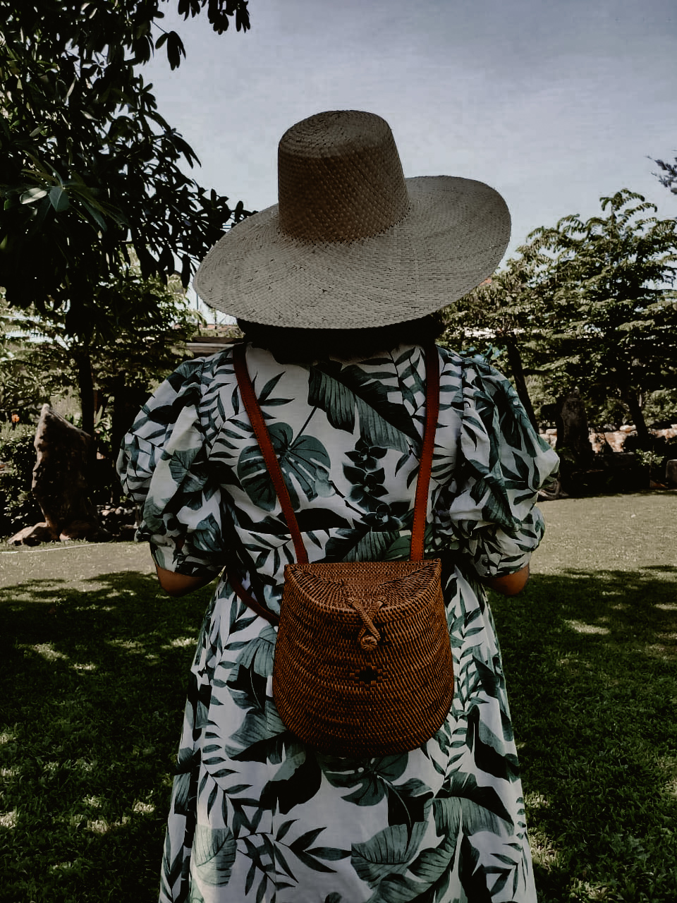 Rattan Backpack Handwoven Bali Wicker Beach Bag バックパック ラタンリュックサック