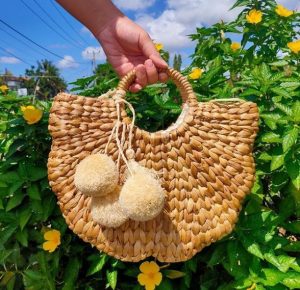 Hyacinth Flower Natural Handbag