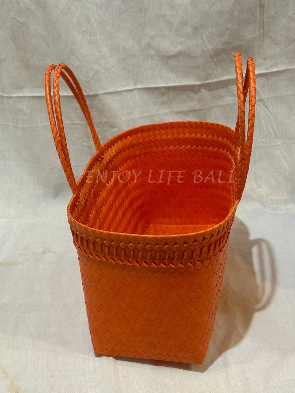 Jali Weave Eco Handbag - Orange - Image 2