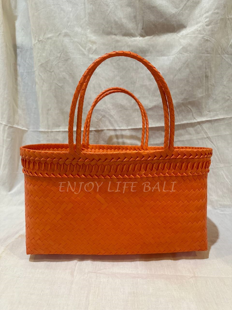 Jali Weave Eco Handbag - Orange - Image 3